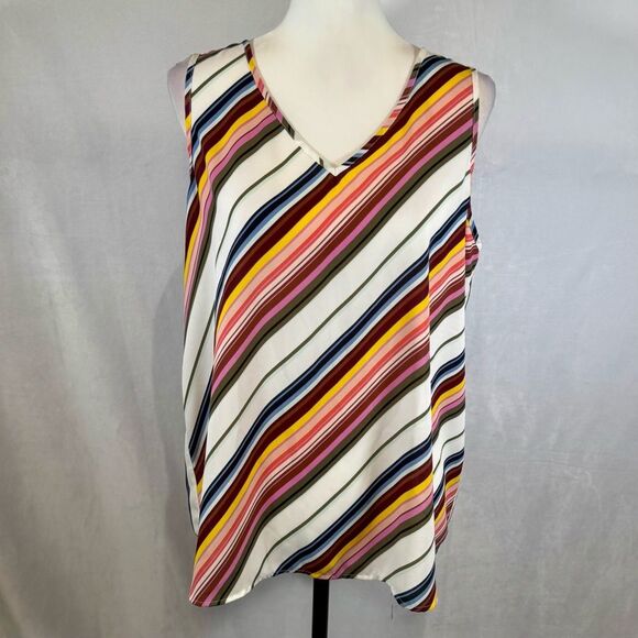 Beautiful colors striped top size large - Picture 1 of 6